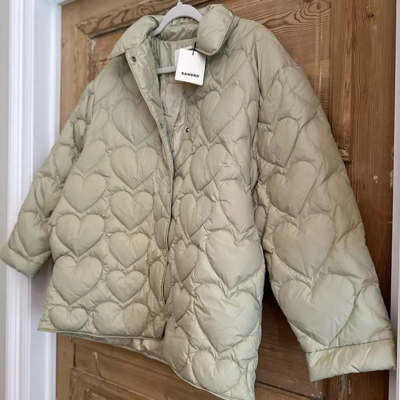 SANDRO Gloriana Heart Quilted Jacket - Picture 7 of 8